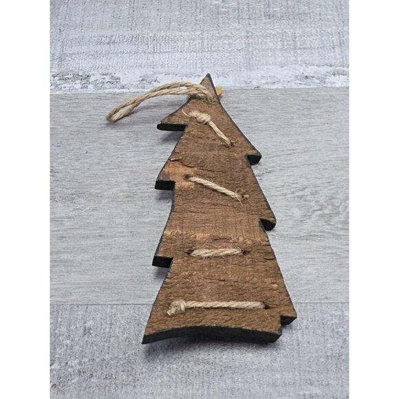 Vtg Wood Handpainted Rustic Christmas Tree Ornament Farmhouse Country 301b - Picture 7 of 7